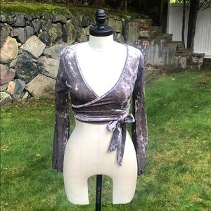 Grey Velvet Crop top